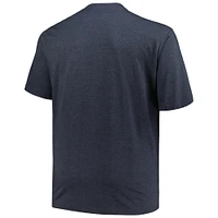 Profil pour hommes Heather Navy Milwaukee Brewers Big & Tall T-shirt avec logo vieilli