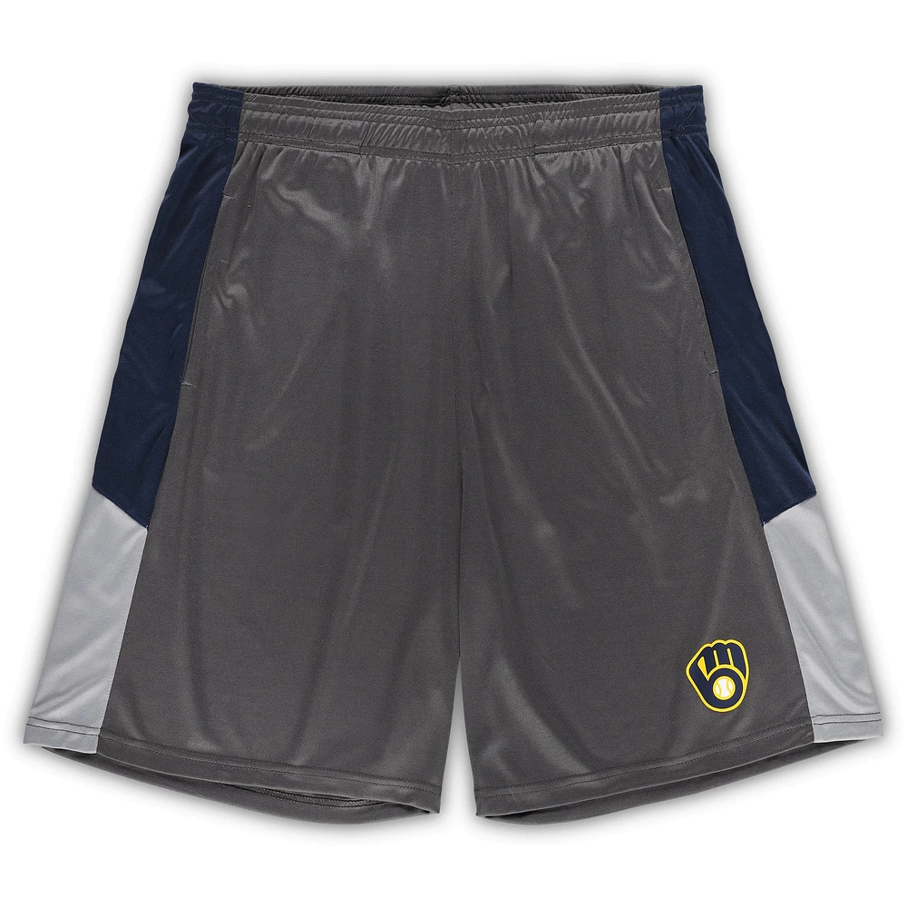 Short d'équipe des Brewers de Milwaukee Profile bleu marine/gris pour hommes