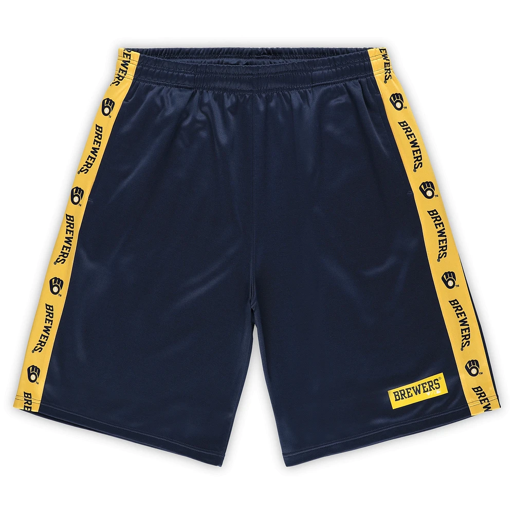 Short en polaire Profile Navy Milwaukee Brewers pour hommes, grandes et