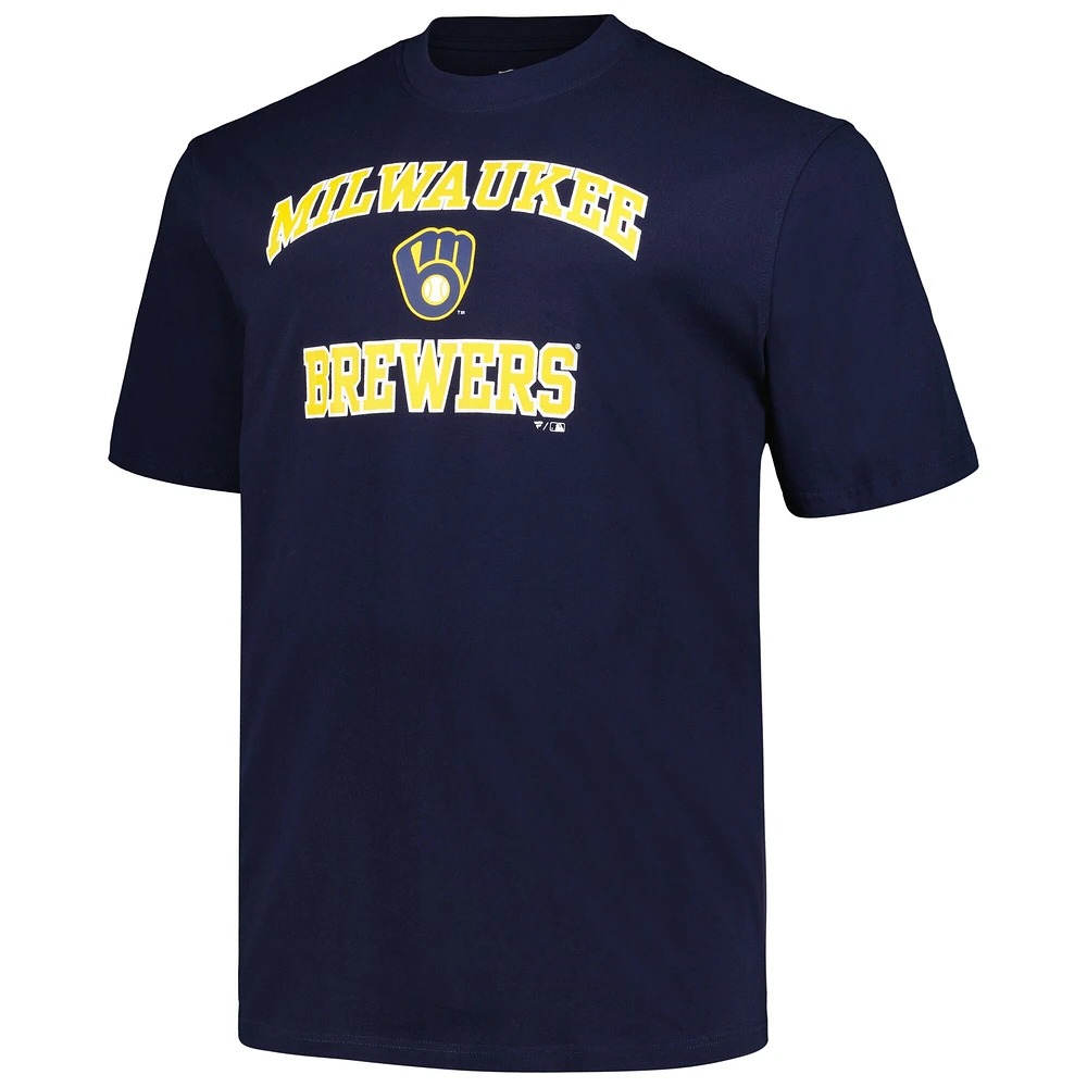 Profil pour hommes Milwaukee Brewers Big & Tall Heart Soul T-shirt bleu marine