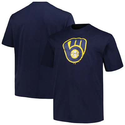 T-shirt à logo principal pour hommes Profile Navy Milwaukee Brewers Big & Tall