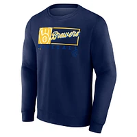 Men's Profile Navy Milwaukee Brewers Big & Tall Pullover Sweatshirt