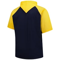 Sweat à capuche manches courtes pour homme, bleu marine, grand format, Milwaukee Brewers
