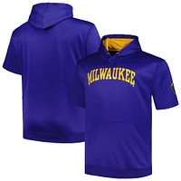 Sweat à capuche manches courtes contrastées Profile Royal Milwaukee Brewers pour homme