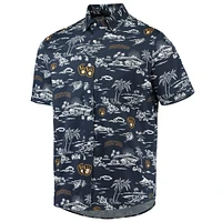 Chemise boutonnée Kekai Performance pour homme, bleu marine, Reyn Spooner, Milwaukee Brewers