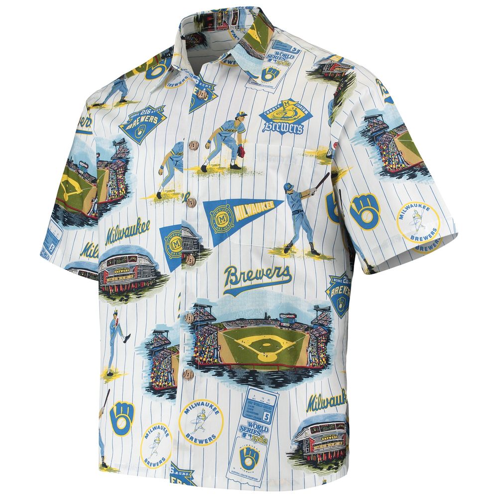 Men's Reyn Spooner Navy Milwaukee Brewers Scenic Button-Up Shirt