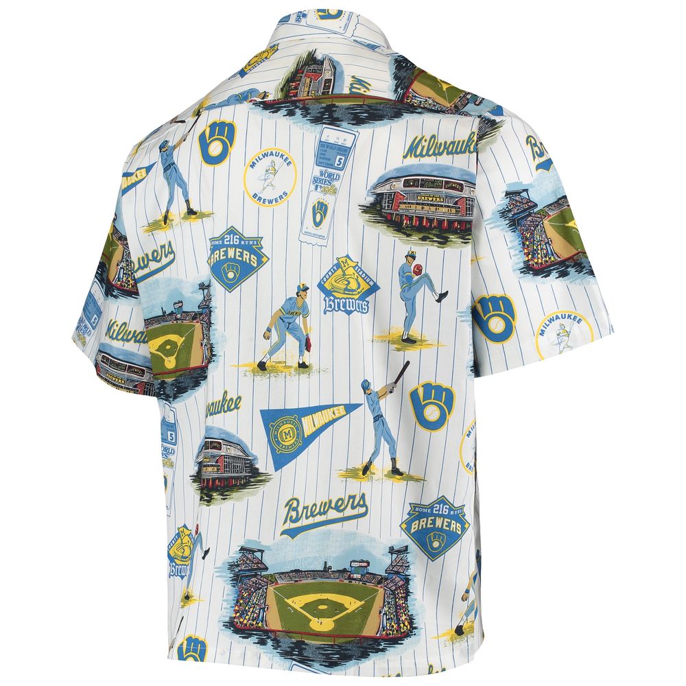 Men's Reyn Spooner Navy Milwaukee Brewers Scenic Button-Up Shirt