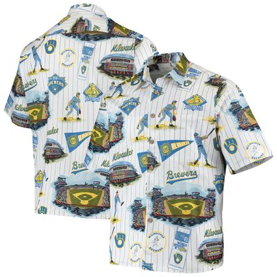 Men's Reyn Spooner Navy Milwaukee Brewers Scenic Button-Up Shirt