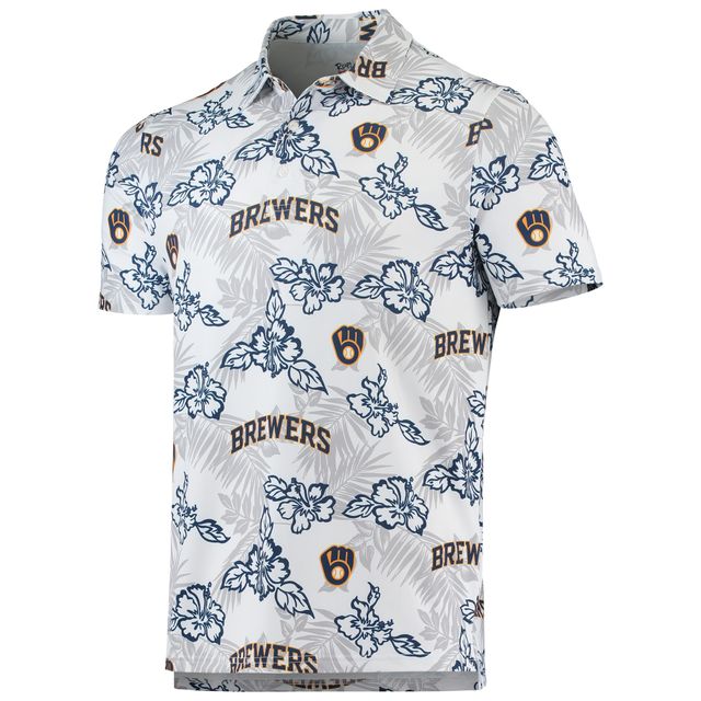 Polo Performance Reyn Spooner Milwaukee Brewers pour homme, blanc