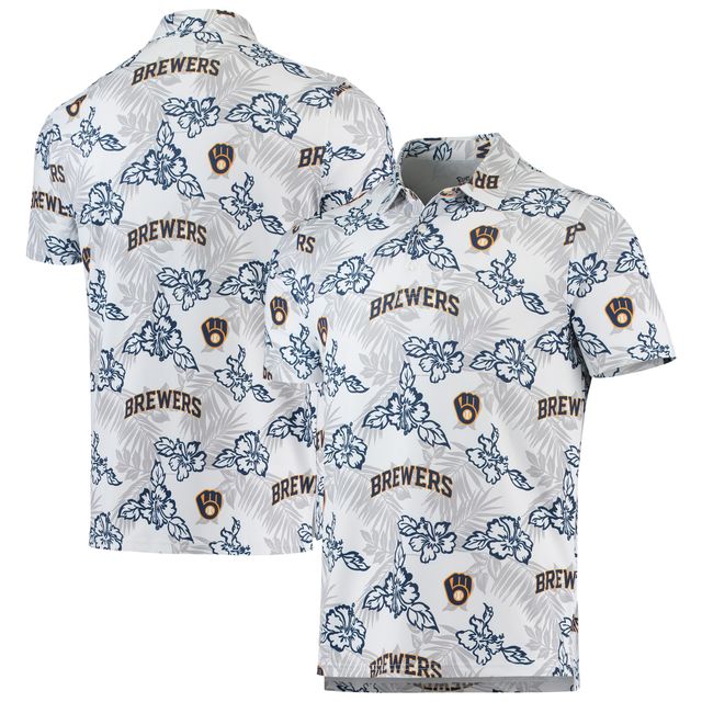 Polo Performance Reyn Spooner Milwaukee Brewers pour homme, blanc