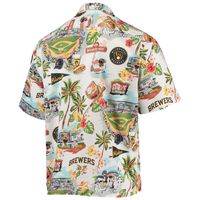 Men's Reyn Spooner White Milwaukee Brewers Scenic Button-Up Shirt