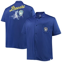 Chemise boutonnée grande et des Royal Milwaukee Brewers pour hommes