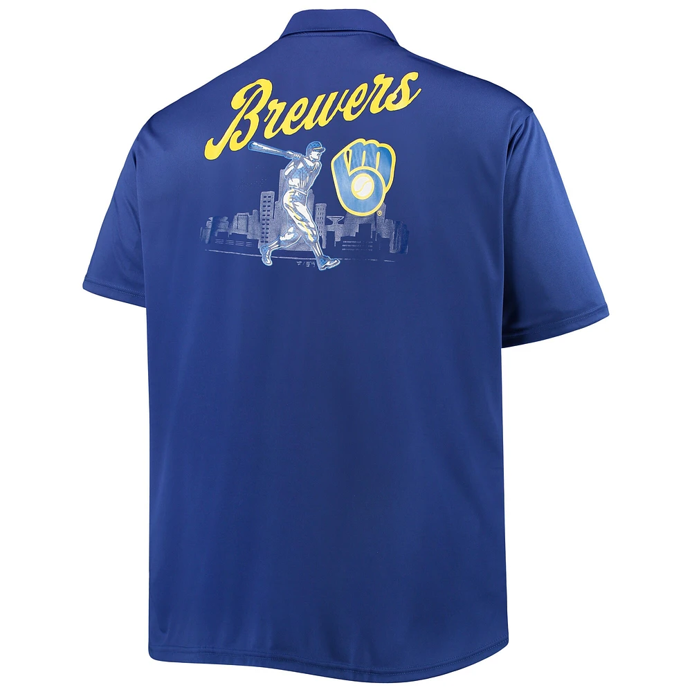 Chemise boutonnée grande et des Royal Milwaukee Brewers pour hommes