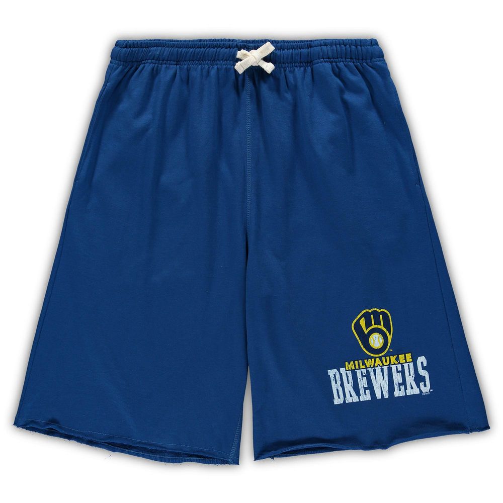 Men's Royal Milwaukee Brewers Big & Tall French Terry Shorts