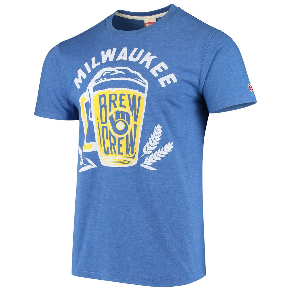 Men's Royal Milwaukee Brewers Hyperlocal Tri-Blend T-Shirt