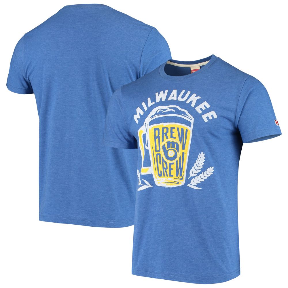 Men's Royal Milwaukee Brewers Hyperlocal Tri-Blend T-Shirt