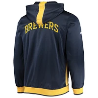 Men's Stitches Navy/Gold Milwaukee Brewers Team Full-Zip Hoodie