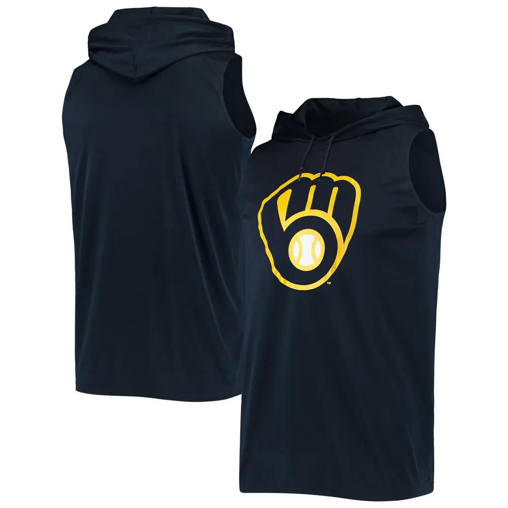 Youth Stitches Navy Milwaukee Brewers Pullover Fleece Hoodie 