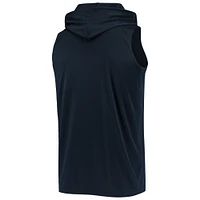 Men's Stitches Navy Milwaukee Brewers Sleeveless Pullover Hoodie