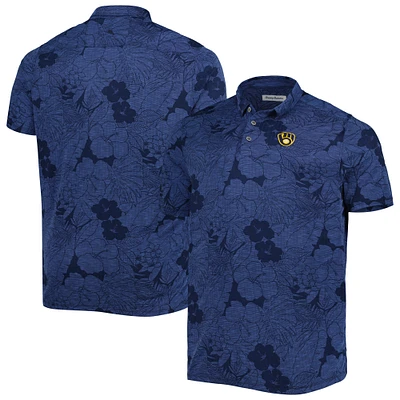 Polo Tommy Bahama Navy Milwaukee Brewers Big & Tall Miramar Blooms pour homme