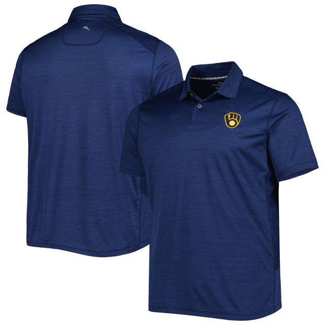 Polo Tommy Bahama Navy Milwaukee Brewers Delray IslandZone pour homme