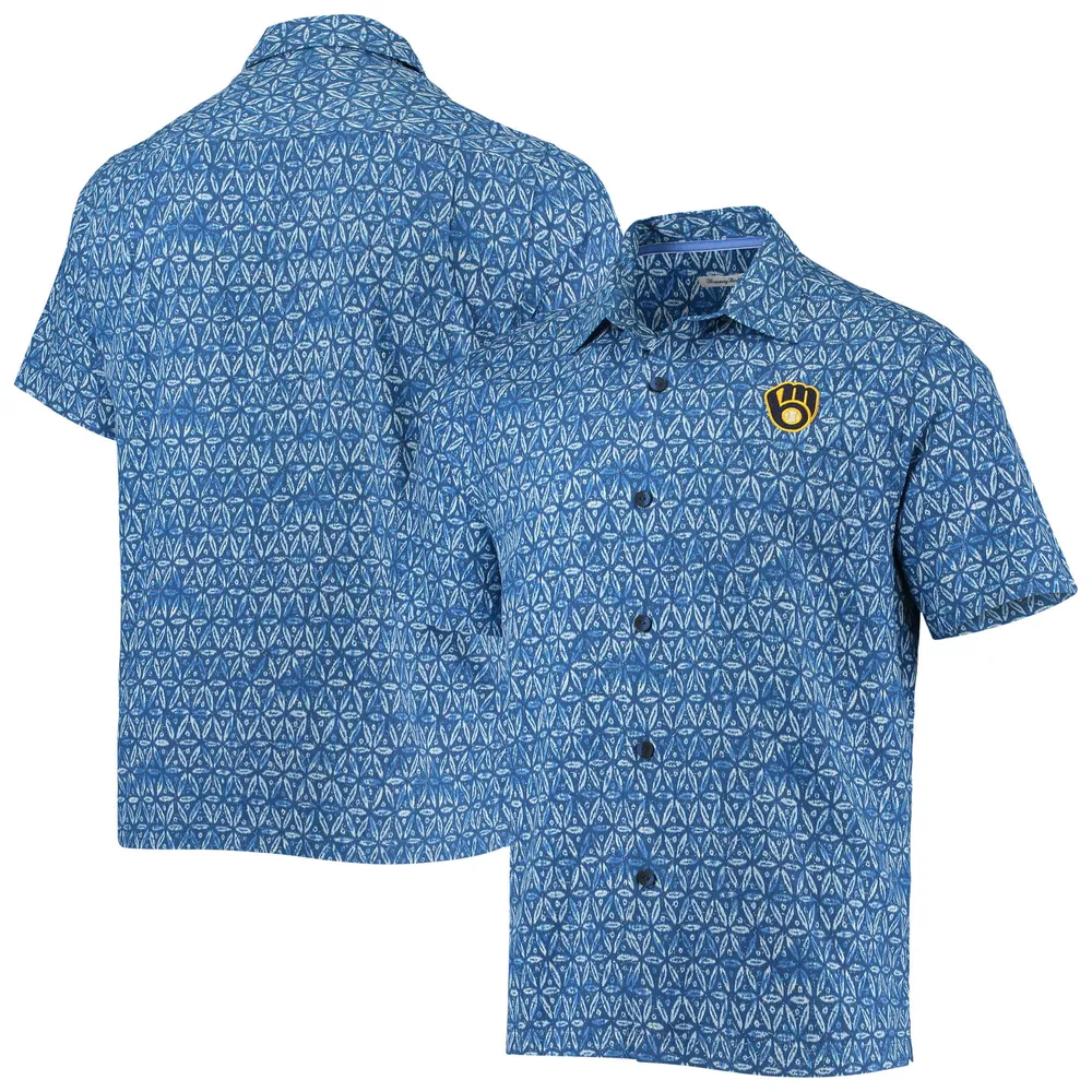 Men's Reyn Spooner Navy Milwaukee Brewers scenic Button-Up Shirt
