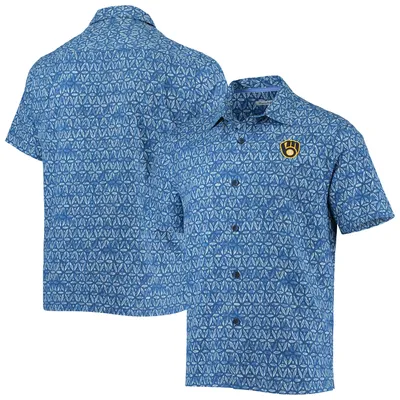 Men's Tommy Bahama Cream Chicago Cubs Batik Jungle Button-Up Shirt