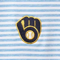Men's Vineyard Vines Light Blue Milwaukee Brewers Heathered Winstead Sankaty Polo