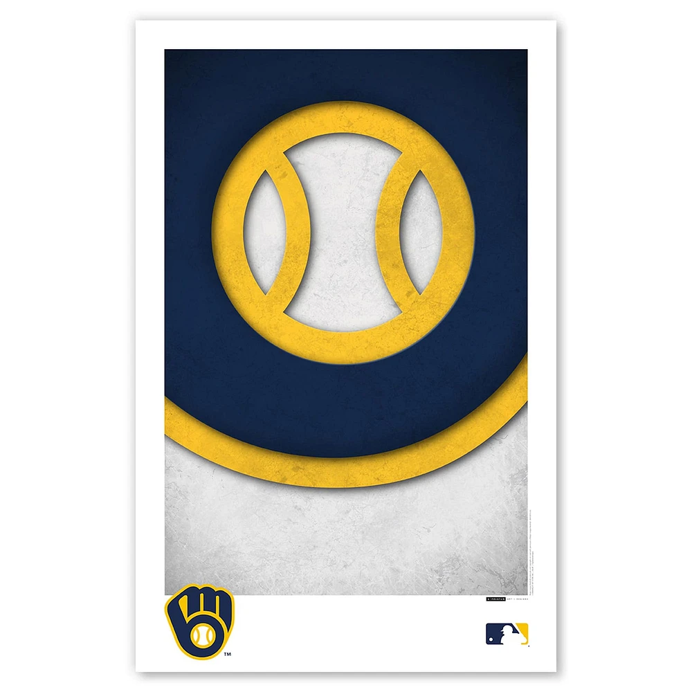 Milwaukee Brewers 11" x 17" Minimalist Logo Poster Print