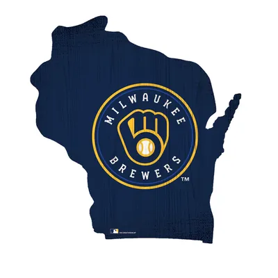 Milwaukee Brewers 12" Logo State Sign