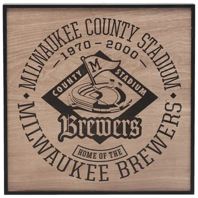 Milwaukee Brewers 12'' x 12'' Framed Wood Stadium Sign