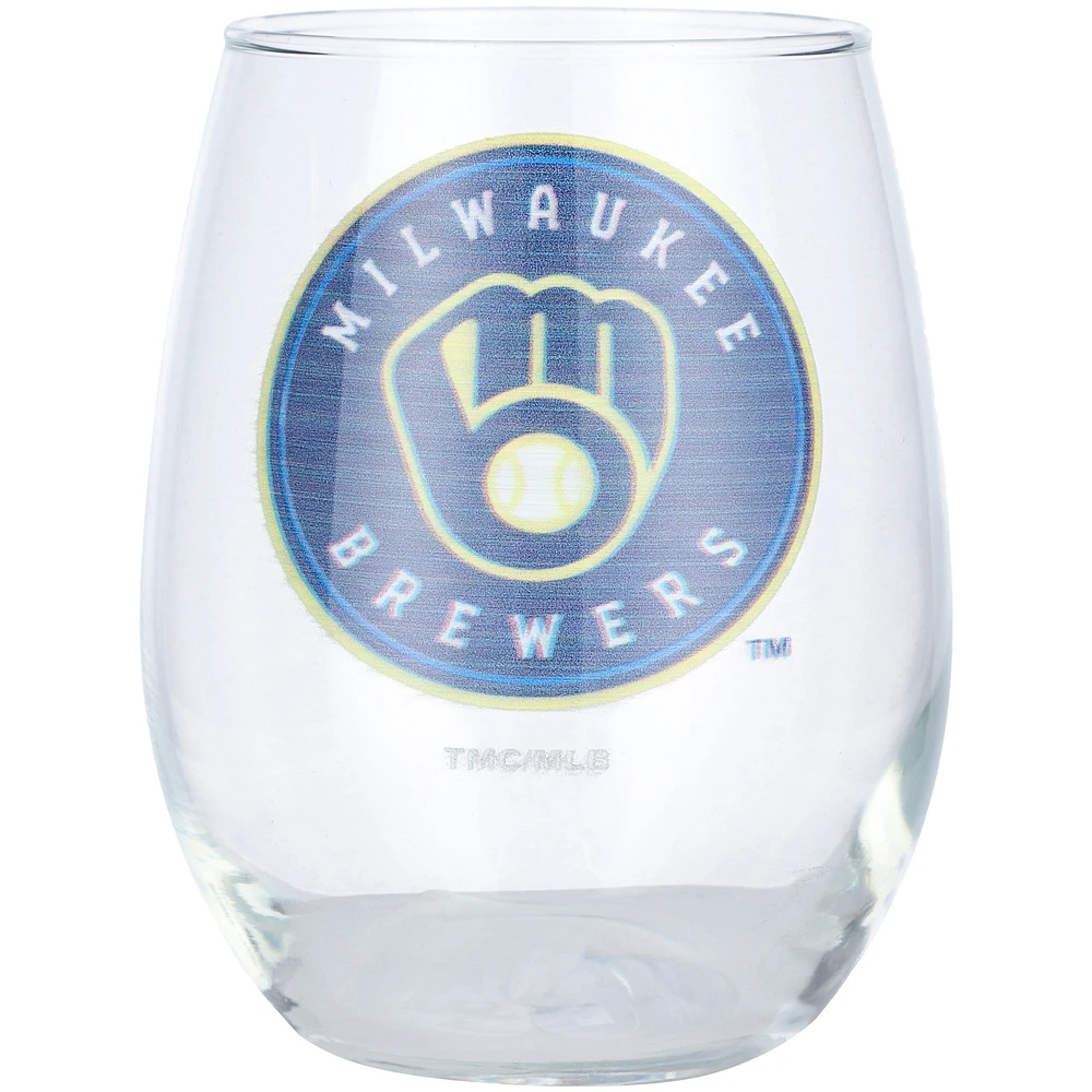 Brasseurs de Milwaukee 15 oz. Verre à vin sans pied avec logo d'équipe