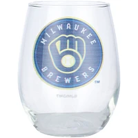 Milwaukee Brewers 15oz. Team Logo Stemless Wine Glass