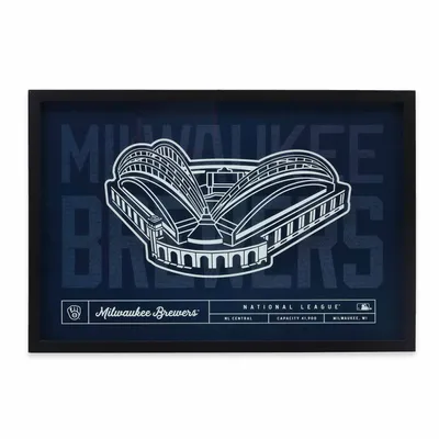 Milwaukee Brewers 16'' x 23'' Stadium Glass Framed Sign
