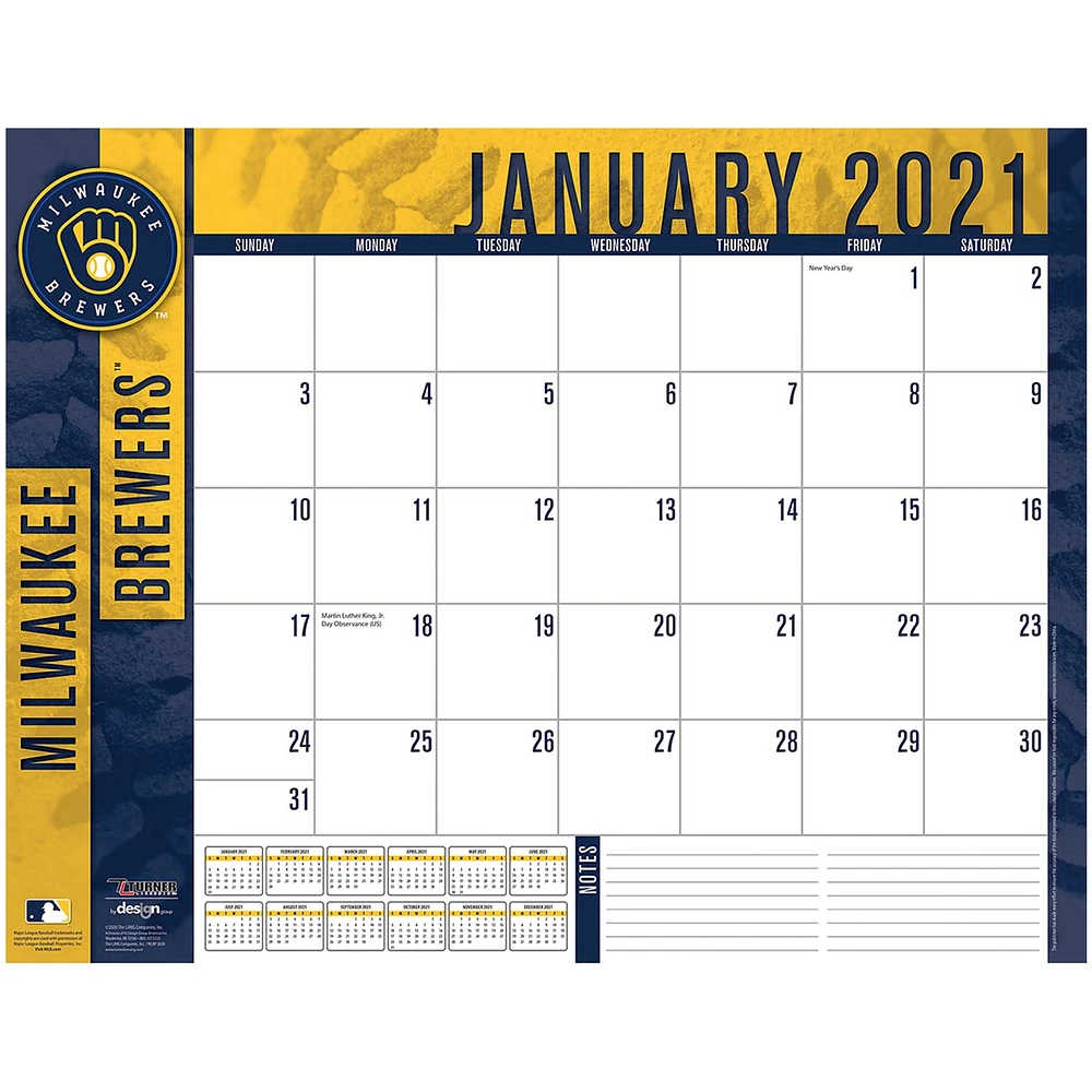 Calendrier de bureau 2021 des brasseurs de Milwaukee