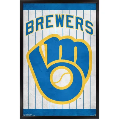 Milwaukee Brewers 24.25'' x 35.75'' Framed Retro Logo Poster