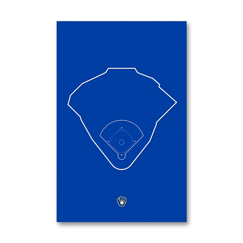 Milwaukee Brewers 14 x 20 Minimalist Bernie Brewer Mascot Wall Art