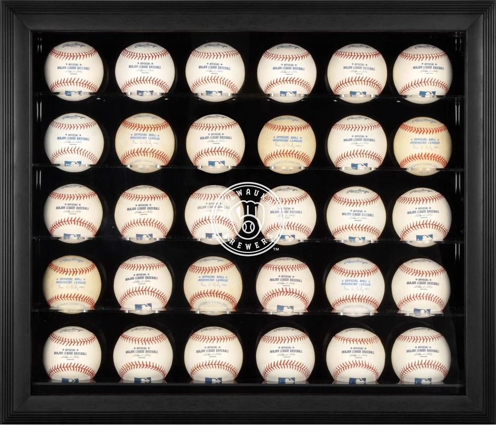 Milwaukee Brewers Framed 30-Ball 2020-Present Logo Display Case