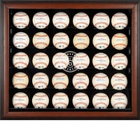 Milwaukee Brewers Brown Framed 30-Ball 2020-Present Logo Display Case