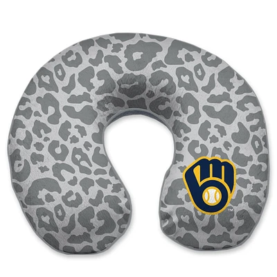 Milwaukee Brewers Cheetah Print Memory Foam Travel Pillow