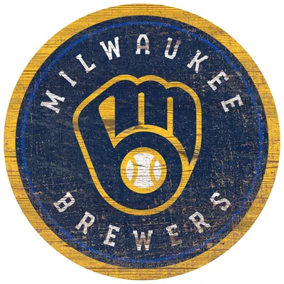 Milwaukee Brewers 24'' x 24'' Distressed Logo Cutout Sign