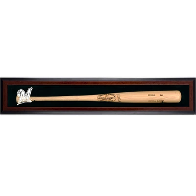 Milwaukee Brewers Logo Brown Framed Single Bat Display Case