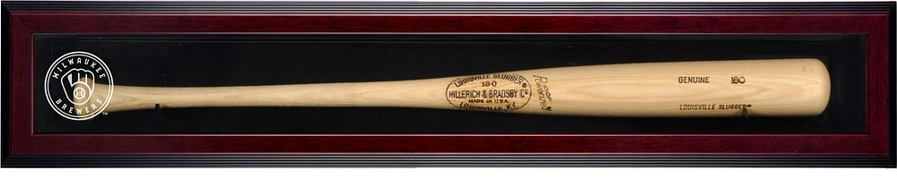 Milwaukee Brewers Mahogany Framed Single Bat 2020-Present Logo Display Case