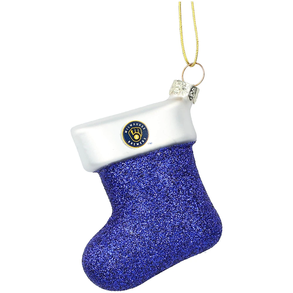 Milwaukee Brewers Stocking Blown Glass Ornament