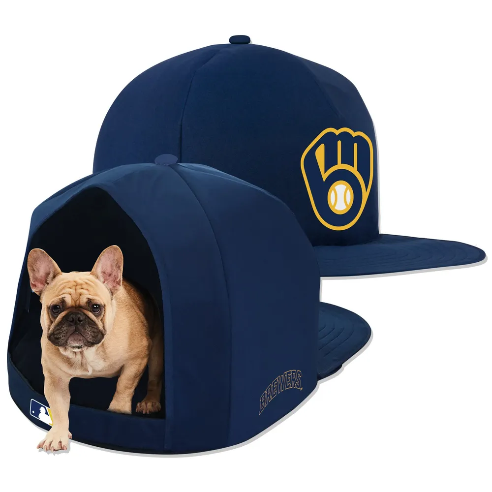 Lids Milwaukee Brewers Plush Pet Nap Cap Dog Bed - Navy