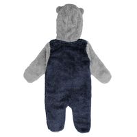 Newborn and Infant Navy/Gray Milwaukee Brewers Game Nap Teddy Fleece Bunting Full-Zip Sleeper