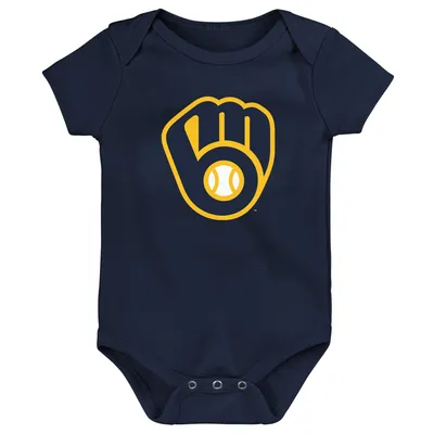 Body à logo de l'équipe principale des Milwaukee Brewers bleu marine pour nouveau-né et bébé