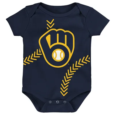 Milwaukee Brewers Newborn & Infant Running Home Bodysuit - Navy