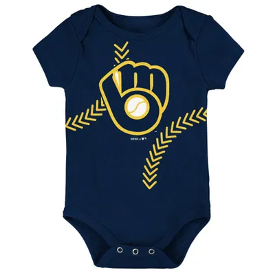Milwaukee Brewers Newborn & Infant Running Home Team Bodysuit - Navy