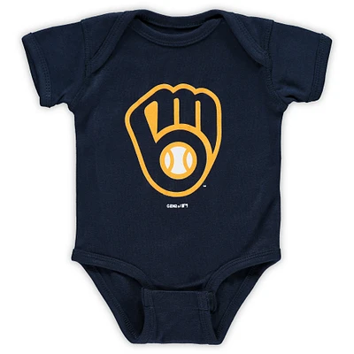 Body à logo principal de l'équipe Milwaukee Brewers bleu marine pour nouveau-né et bébé